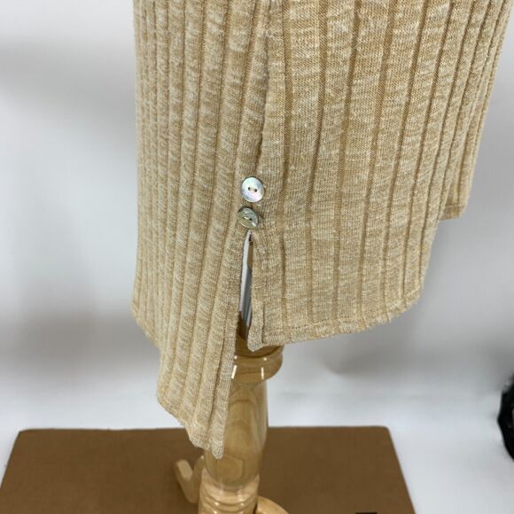 Deletta Sweater Dress Womens S Small Ribbed Deep V Neck High Low Split Hem - Picture 5 of 14